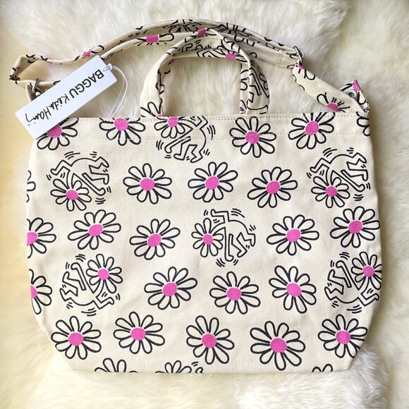 BAGGU x Keith Haring NWT Horizontal Zip Duck Bag - Keith Haring Flower - Picture 4 of 7